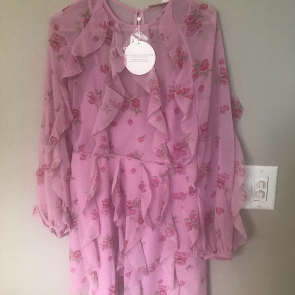 La Maison Talulah Mini Dress Floral Pink Rose NWT - Picture 1 of 5